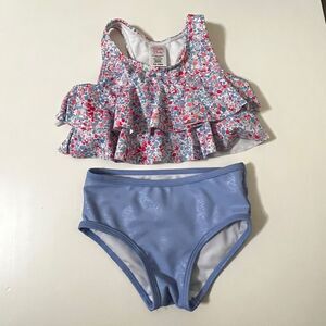 RuffleButts Flounce Bikini Swimsuit Sparkle Shimmer On Girls Size 12-18 Months
